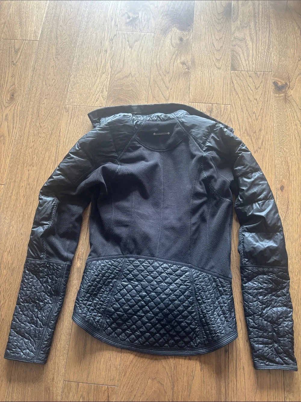 lululemon athletica Black Quilted Hooded light Puffer Jacket with removable hood